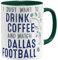 OM3® - Dallas-Coffee - Tasse | Keramik Becher | American Football Mug | 11oz 325ml | Beidseitig Bedruckt | Grün