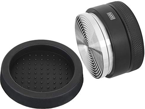 scarlet espresso | Tamper »Grande Flat« für Barista; mit 3D-Rillen zur perfekten Extraktion mit Siebträgermaschinen; verschiedene Größen; schwere Ausführung (Set: 58,5 mm + Tamperablage)