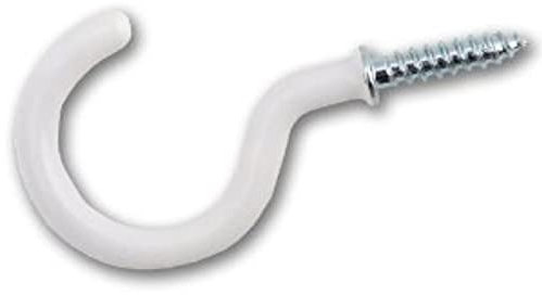 The Home Fusion Company 6 White Cup Hooks + Shoulder Screw in 20mm 3/4