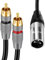 Devinal Câble Double RCA vers XLR Mâle, Répartiteur Asymétrique en Y, 2 Prises Phono vers 1 XLR, Duplicateur d'Interconnexion, Peinture de Cuisson Robuste, 1,8 m