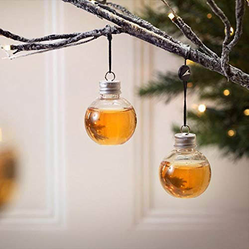 Alecony 1/6 PCS Weihnachtskugeln Geschenksets für Gin, Anhänger,DIY Weihnachtsbaum Weihnachtsbaumspitze Ornamente Chrisbaumkugeln zum Dekorieren,Nüssen, Schnaps,Gin,Whisky,Rum (A)