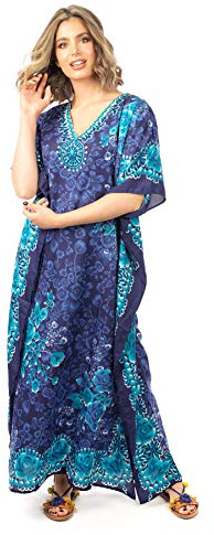 Looking Glam New Ladies Oversized Maxi Kimono Kaftan Tunic Kaftan Dress Free Size