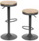 YOUNIKE 2er Set Holz Barhocker höhenverstellbare Küche Barhocker Single Frühstück Barhocker mit Rücken Vintage Bar Chair rustikal drehbar Barhocker für Garten 180kg Kapazität-Dunkelgrau