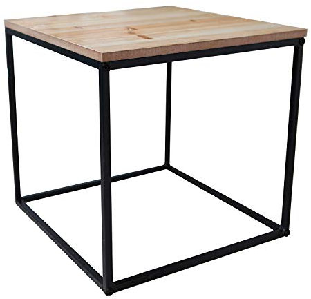 Praktischer Beistelltisch Deko Sofatisch Kaffeetisch Blumentisch Dekotisch Metall Holz L45xB45xH42cm