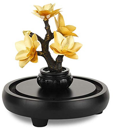 LLSJF Statuen Dekoration Statuen Und Skulpturen Goldfolie Magnolie Bonsai Künstlicher Baum Handwerk Wohnzimmer Dekoration Tisch Blume Wohnkultur