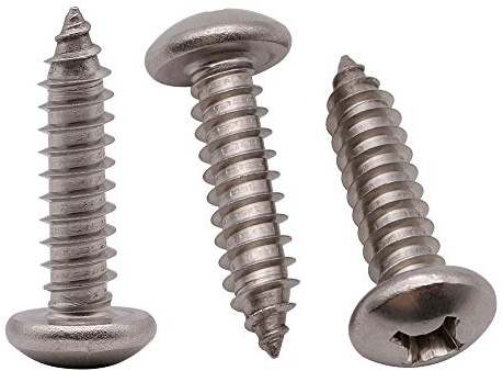 #10 x 1/2 (100 Pack) Stainless Steel Phillips Pan Head Wood Screws, Stainless Steel 304 (18-8), Pan Head Sheet Metal Screws Self Tapping for Wood
