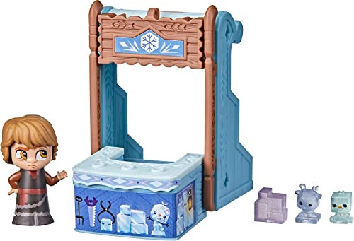 Disney Die Eiskönigin 2 Twirlabouts Serie 1, Verwandlungsset Kristoff mit Schlitten/Shop, Kristoff Puppe und Accessoires