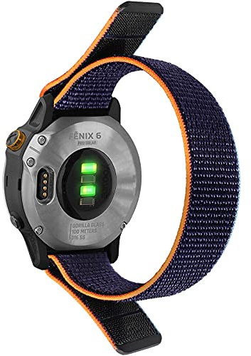TOPsic Correa Fenix 5/Fenix 6 Pulsera, 22mm Pulsera de Nailon Correa para Fenix 5 Plus/Fenix 6 Pro/Forerunner 935/945/Quatix 6/5/Instinct/Gear S3/Galaxy Watch 46mm/Huawei Watch GT2 Pro