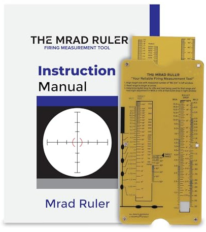 MRAD Ruler Range to Target Calculator for Long Range Shooting and Hunting | Portable Firing Measurement Slide Rule - Ballistic Calculator For Rifle Scope - Long Range Shooting Accessories / Gun Range