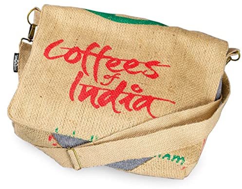 MAD OWL - Lage - Nachhaltige Umhängetasche/Messengerbag aus Messeteppich und Kaffeesack