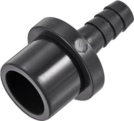 sourcing map PVC Pipe Fitting 8mm Barbed x 20mm OD Spigot Straight Tube Adapter Hose Quick Connector, Black