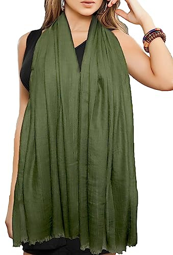 Women Scarf Lightweight Large Long Gauze Summer Shawl Linen Beach Wrap Plain 75”×43”