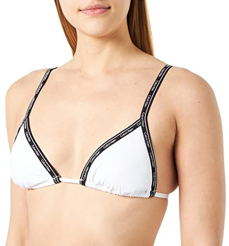 Calvin Klein Top Bikini a Triangolo Donna Imbottito, Bianco (PVH Classic White), S