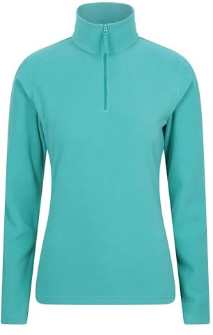 Mountain Warehouse Camber Half Zip Women's Fleece - Lightweight, Warm & Cosy Half Zip Sweatshirt Top - Best for Camping, Outdoors, Travelling & Hiking Teal M