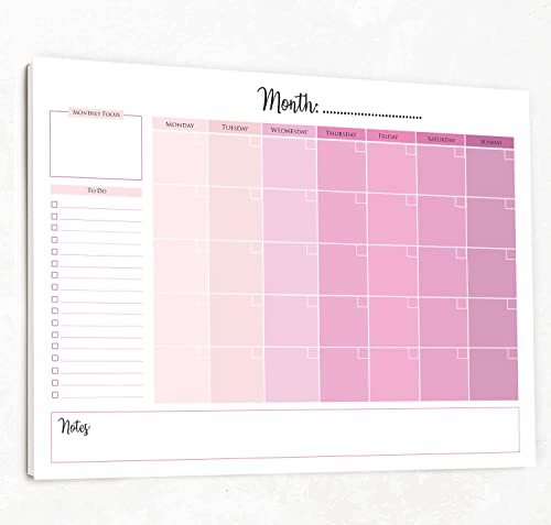 Large Undated Monthly Wall Calendar - 16 Months of monthly pages with To Do list - Great as Family Planner, for Students, Business or Office use – A3 – Start Any Time…