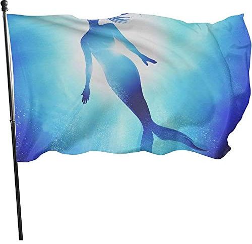Garten Flagge Mer-Maid Silhouette Flaggen Banner Lustige Außenbanner Langlebig Dekorationen Flagge, Für Partys, Feiertage