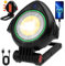 LED Solar Arbeitsstrahler, BIBURY Baustrahler Akku Tragbares Arbeitslicht mit LED Wiederaufladbare Batterien, Taschenlampe Campinglampe mit 3 Lichtmodi, Werkstattlampe für Baustelle Garage Werkstatt