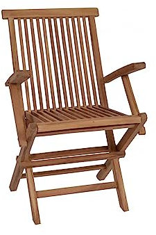 LC Garden Klappstuhl Modena mit Armlehnen, Teak massiv, 55 x 60 x 89 cm