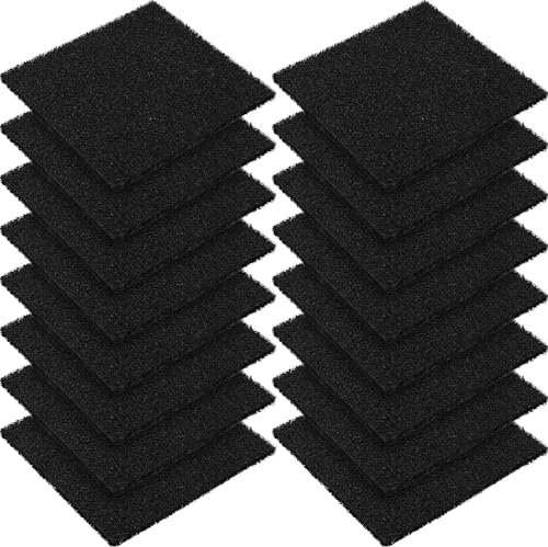 UICCVOKK 16 Stücke Biofilter NachrüStsatz Extra Dicke Aktivkohlefilter Aktivkohlefilter FüR KüChenmüLlkomposter Aktivkohlefilter Quadrat Bioeimer Filters Aktivkohlefilter KatzenstreukäSten,12cm,0.5cm