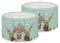 Xoenoiee Hirsch Blumen Grün Muster 2 Sätze Stoff Lampenschirm PVC Trommel, Boden Lampenschirme Zylinder Pendelleuchte Tischlampe Schatten UNO Fitter