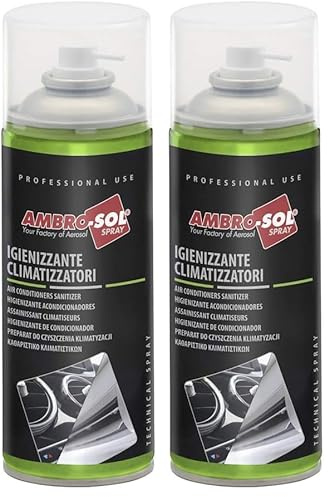 Ambro-Sol A461 Igienizzante Climatizzatori, Elimina Lo Sporco E Cattivi Odori, Rinfresca Tutti I Tratti - 400 Ml (Confezione da 2)