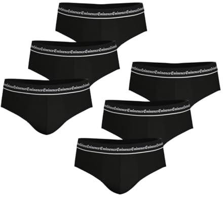 Eminence - Lot de 6 Slips Homme Business Taille : 8/4XL - Couleur : Noir Piping Blanc
