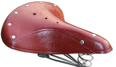 CUCUBA Selle rétro vintage vintage pour vélo et vélo de ville avec triple ressort et pince inclus couleur marron