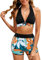 Tuopuda Costume Donna Due Pezzi Push Up Imbottito Reggiseno Costumi da Bagno Mare Halter Bikini Set a Spiaggia Piscina Curvy Pantaloncini da Bagno, Nero-A, S