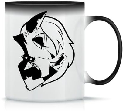 Helluva Boss Loona Phone Taza de Té y Café de Cerámica Clásica Blanca Negra y Rosa Mágica 330ml