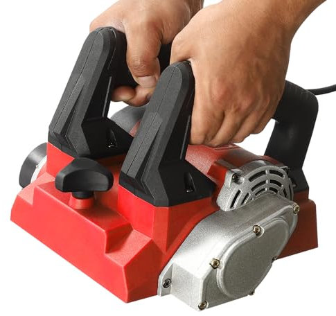 vinnyooc 1300W Rabots Électriques Raboteuse Murale Électrique Power Raboteuse Manuelle Raboteuse À Rouleau Portable Pour Pelleter Du Mastic Du Lait De Chaux De La Peinture Du Ciment (Rouge)