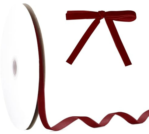 10mm×23m Samtband,Geschenkband,Schleifenband,Schleifenband Weihnachten,Satinband,Geschenkbänder,Dekoration,Dekorative Schleifen & Bänder,Kräuselband Geschenkband,Dekoband,Burgundy Red Ribbon