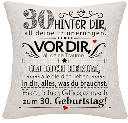 30 Jahre alt Frauen Männer Geburtstag Geschenk Hinter dir All Deine Erinnerungen inspirierende Geschenk 30. Geburtstag Geschenk Kissenbezug für Schwester Bruder Ehemann Cousins Freunde Freund (30)