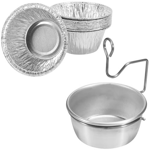 DcYourHome Grease Cup with Clip and Pack of 10 Aluminium Liners for Kenmore and Other BBQs