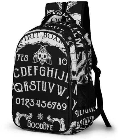 Cmagnifico Daypack, Cat Skull Head Witch Board Black Gothic Rucksack mit Taschen für Wandern Camping Reisen