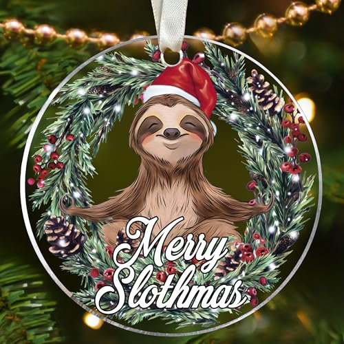 Pawzity Faultier Ornament - Faultier Weihnachtsschmuck, Faultier Ornamente für Weihnachtsbaum, Tier Faultier Ornamente - Faultier Geschenke, Faultier Geschenke für Frauen, Geschenke für Faultier