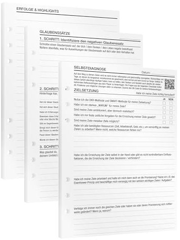 KOMPASS® Reflexion | 25 DIN-A5-Ringbuch-Planer-Einlagen | Für effiziente Selbstreflexion & Persönlichkeitsentwicklung | To-Do-Planer | Bullet Journal | Journaling | Notizbuch | Termin-Kalender