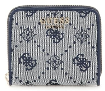 Guess Neda Geldbörse mit Jacquard-Logo, klein, Marineblaues Logo, Einheitsgröße