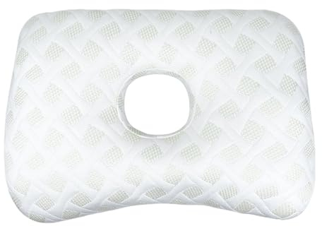 SUNOYA Piercing Kissen Mit Loch, Kissen Mit Loch, Donut Piercing Mit Ohrloch, Mini Orthopädisches Stützkissen, Donut Pillow Zur Linderung Von Ohrenschmerzen Und Nackenstütze(Weiß)