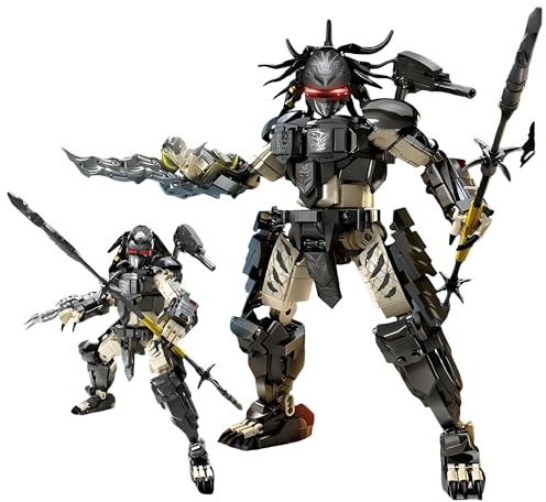 Alien-Mech-Krieger Bausteine für Erwachsene, Predator Actionfigur Modell | 1082 Stück, Xenomorph Bauklötze Spielzeug, Home Office Decor Geschenk für Geburtstag Weihnachten Halloween