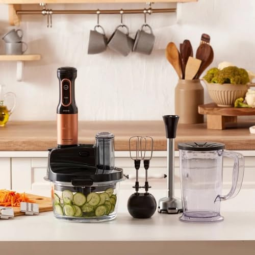 Karaca Mastermaid ProSteel Glass Food Processor 2500W – High‑Power Kitchen Robot, 1.5L Glass Bowl, Black Copper