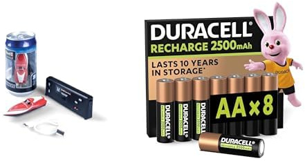 Revell Control Mini RC Boot, 2.4GHz/Akku, 8+ Jahre, & Duracell AA Akkus 8 Stück, 2500mAh
