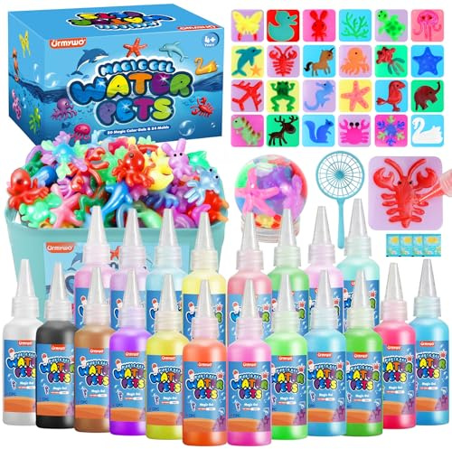 URMYWO Magic Water Gel Toy Kit, DIY 3D Magisches Wassergel-Spielzeug, Kinder bastelset Set mit 20 Farben & 24 Formen, Kreatives Spielzeug Geschenk für Kinder ab 3+, Jungen und Mädchen