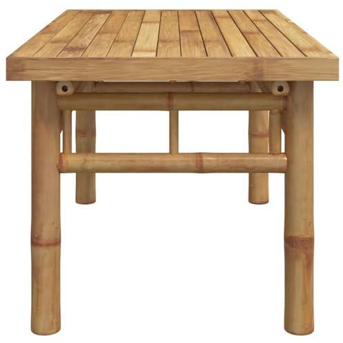 HOMELEN Table basse en bambou 70 x 40 x 35 cm pour salon, jardin, terrasse, tables et tables basses