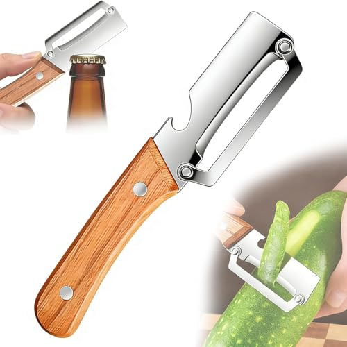 Sparschäler, 2026 Neu Multifunktionaler Gemüseschäler für Die Küche, Edelstahl Gemüseschäler, 2 in 1 Kartoffelschäler mit Flaschenöffner, Universalschäler Schäler Gemüse für Tomaten Obst (1PC)