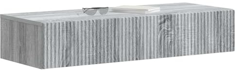 vidaXL Wandmontierter Beistelltisch Graues Sonoma 87,5 x 34,5 x 17 cm, Moderne Wohnraumaufbewahrung, rechteckiges Wandregal, platzsparender Couchtisch, kompaktes Möbel fürs Dekor