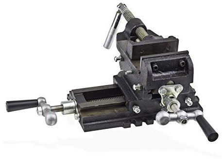 Dema 2-Achsen Maschinenschraubstock - Präzise Fixierung für Ständerbohrmaschinen & Holzfräsen. Backenbreite 80 mm, Spannweite 75 mm, 2-achsige Verstellung