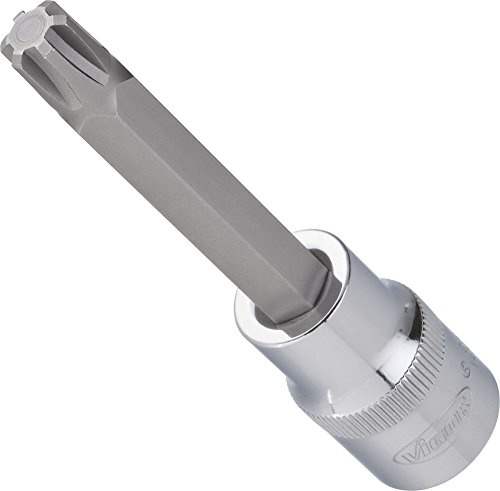 VIGOR Schraubendrehereinsatz, V2214, 1/2″, Innen Keilprofil Ribe-CV, SW M8 | Antrieb 1/2 Zoll (12,5 mm) Vierkant hohl, Abtrieb Innen Keilprofil Ribe-CV, Länge l2 100 mm, 110 g, Antrieb: 1/2″