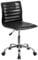 Flash Furniture Drehstuhl, niedrige Rückenlehne, ohne Armlehnen, gerippte Struktur, Metall, schwarzes Vinyl, Chrom-Gestell, 1 Stück