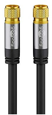 Goobay 70666 3m Satellitenkabel mit F-Stecker für DVB-S Receiver, 75 Ohm, Kabelinternet Modem, Router Schwarz