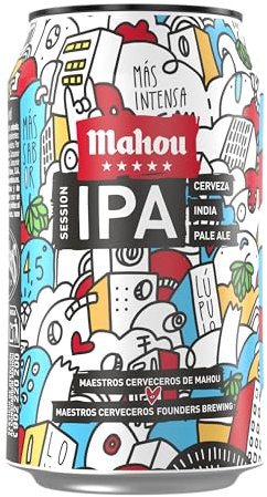 Mahou 5 Estrellas Session IPA Indian Pale Ale, Lata de 33 cl, Cerveza Aromática, Fresca y Ligera, 4.5% Volumen de Alcohol